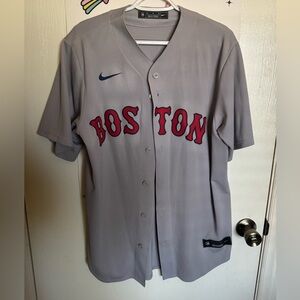 Grey and red Nike Boston Red Sox Mookie Betts baseball jersey